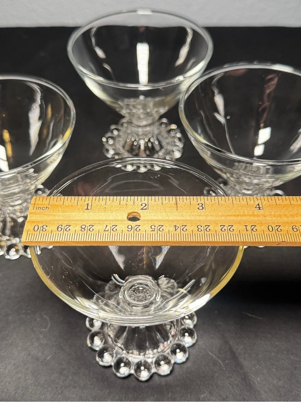 Vintage 1950s Anchor Hocking Berwick Boopie Beaded Base Glassware Set of 4